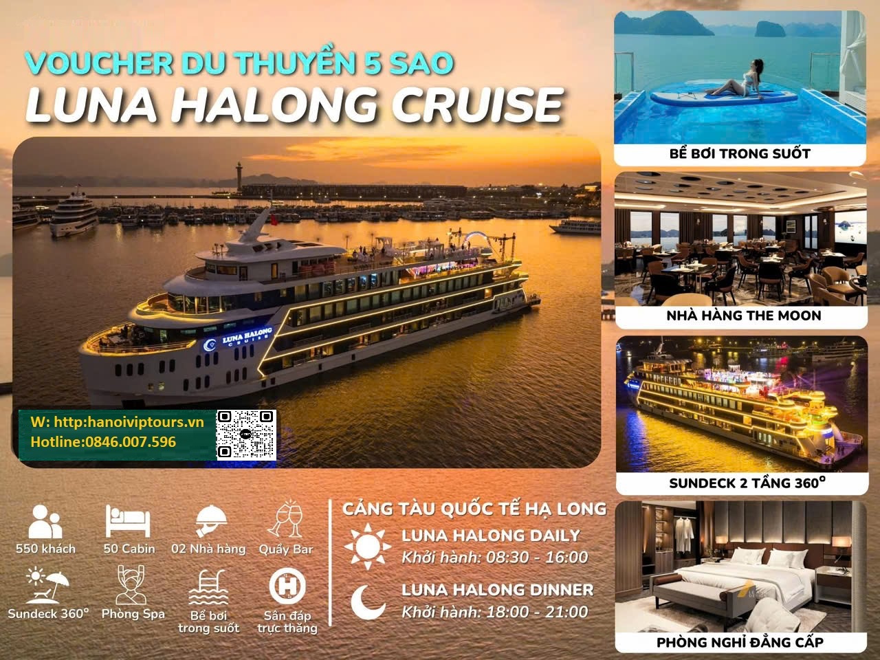 HÀ NỘI VIP TOURS VỀ 500 VOUCHER LUNA DAY CRUISE VÀ DINNER 2025