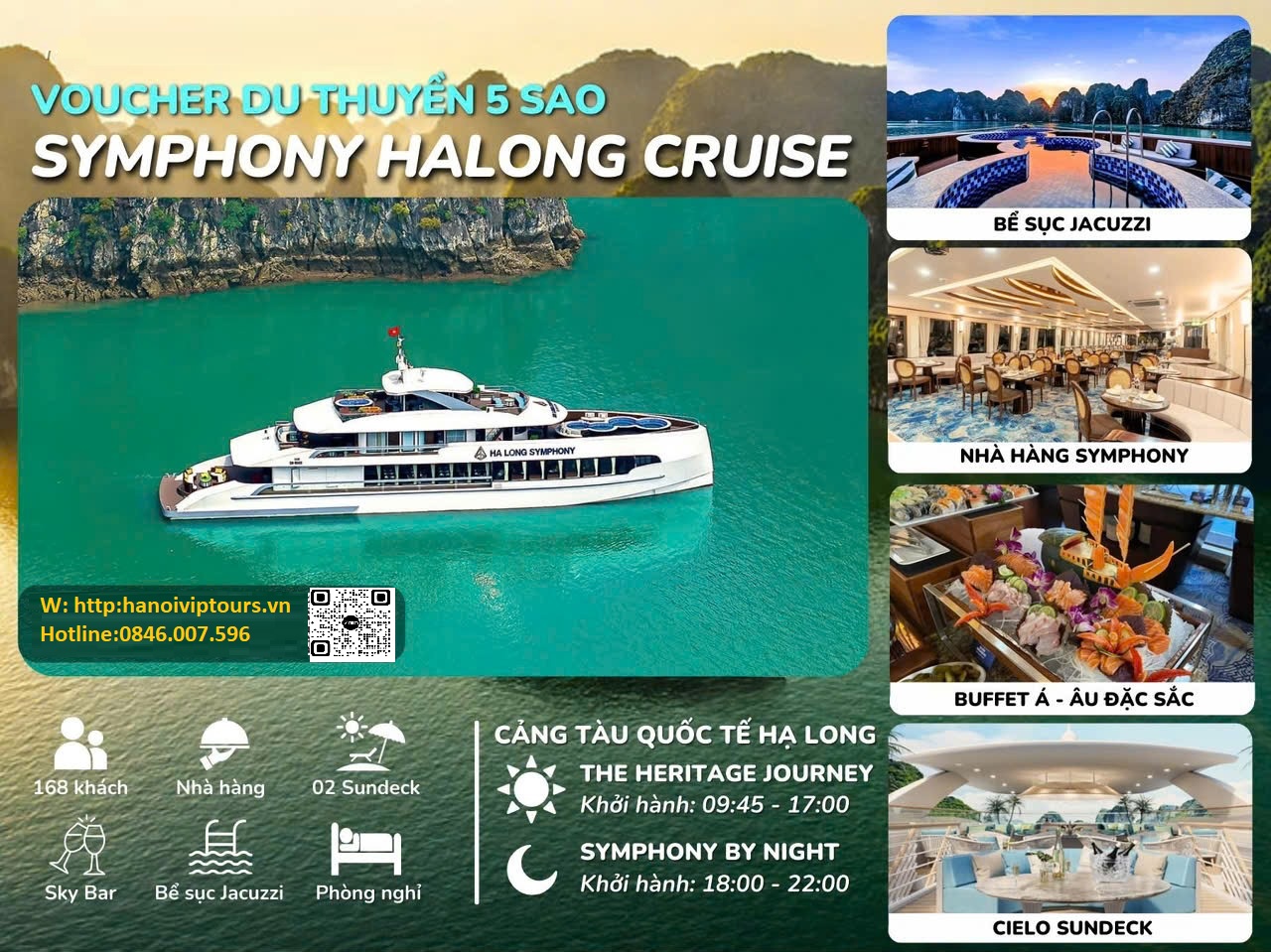 HÀ NỘI VIP TOURS 1000 VOUCHER SYMPHONY DAY CRUISE VÀ DINNER 2025