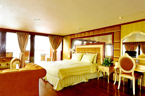 phòng ngủ Tour Hạ Long Golden cruises 3N2D